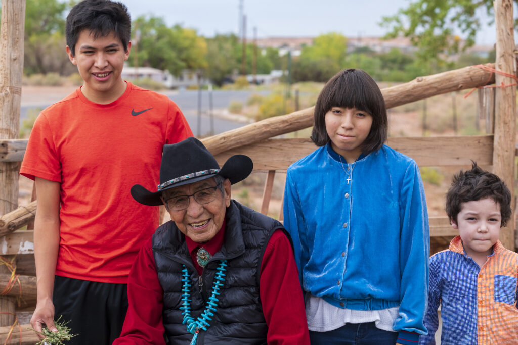 MacDonald Sr. with his grandchildren. (Tom Brownold for American Essence)