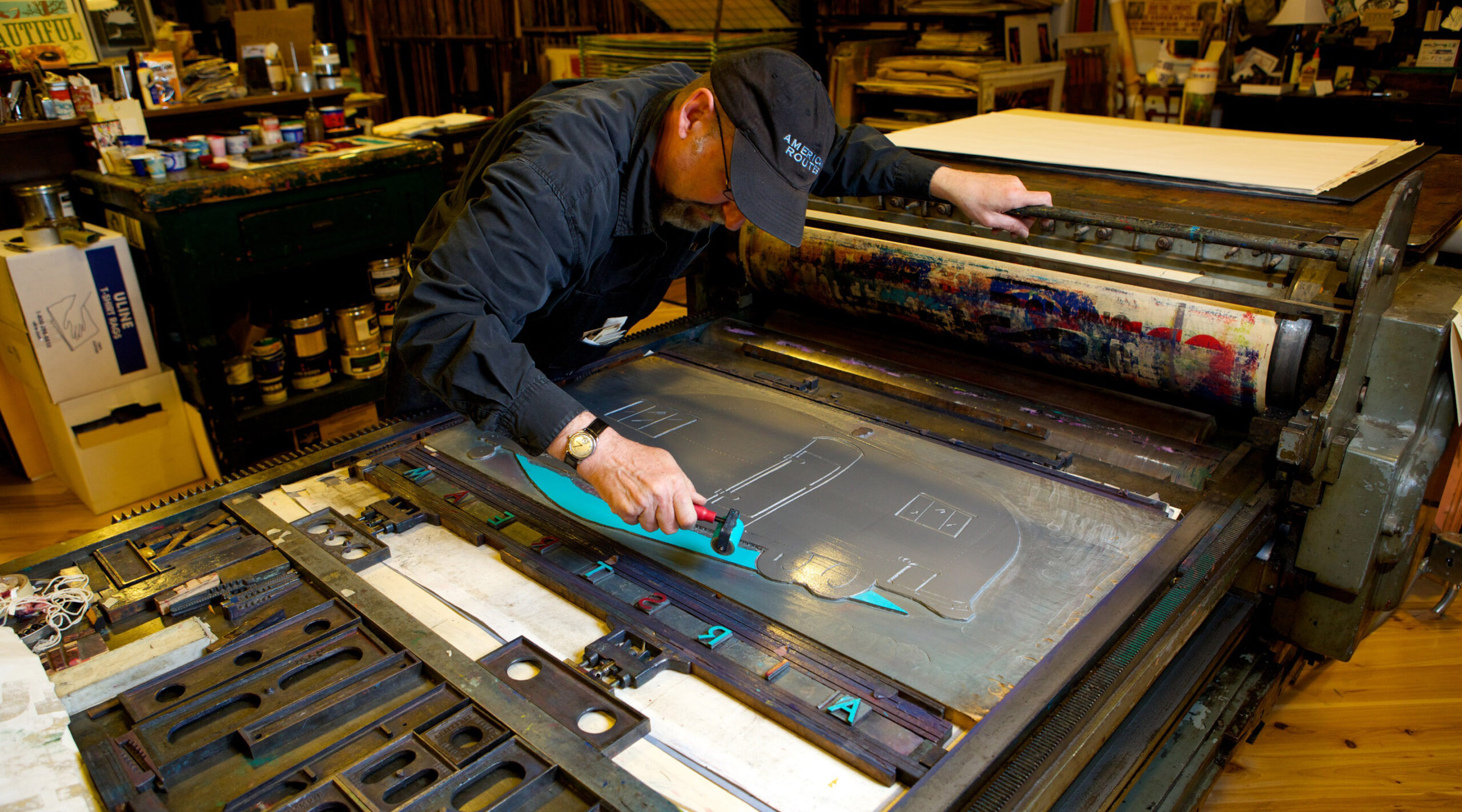 Hatch Show Print still uses the same presses and letter blocks that existed back when the shop first opened in the late 1800s. (Photo by Donn Jones/Courtesy of the Country Music Hall of Fame and Museum)