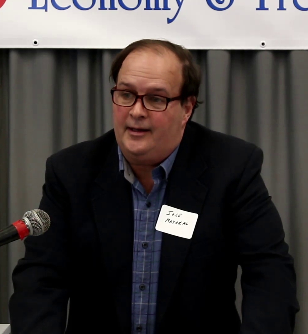 Jose Mayoral giving a speech on the dangers of socialism. (Peter Falkenberg Brown)